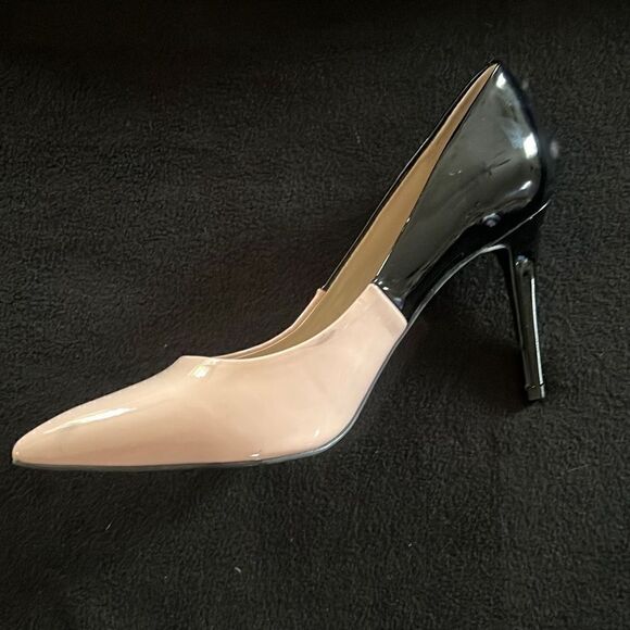 Jennifer Lopez Women's Pink Black Pointed Toe Patent Leather Heel Pumps - Picture 7 of 16